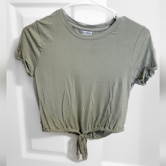love, Fire Tops - Olive Green Women's Crop Top Size XS